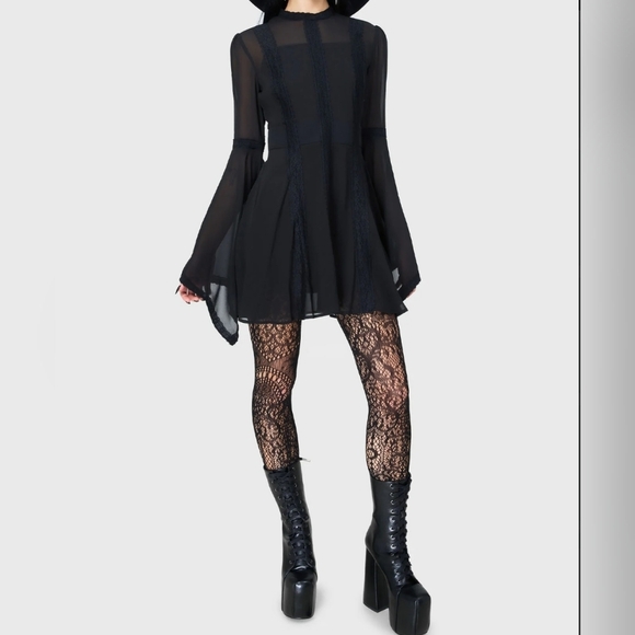 Killstar Dresses & Skirts - Killstar Black Gothic Long Sleeve Dress